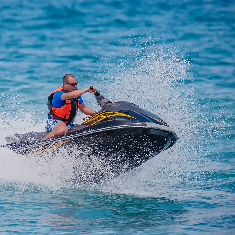 Person riding jet ski